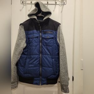 Hooded mens jacket coat medium